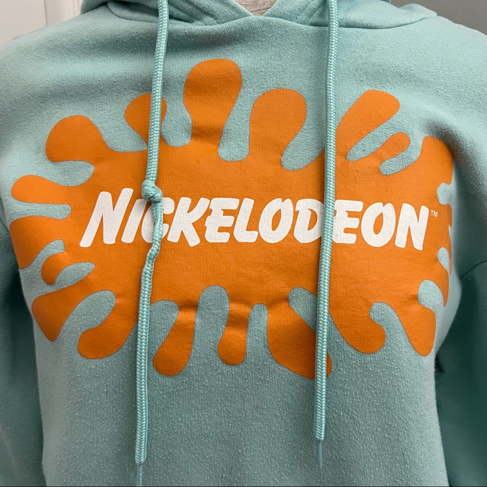 Nickelodeon Mint Green Hoodie Mixed Cartoon Characters S - Picture 2 of 16